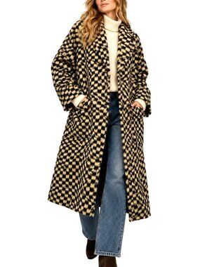 Hunter Bell Davis Coat Check Wool Blend Long Trench